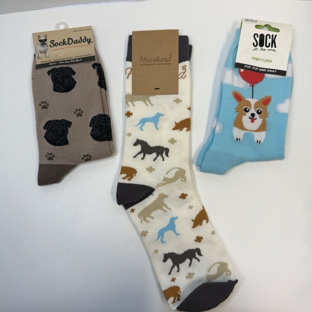 Veterinarian Animal Lover 3 Pair New Sock Bundle Lot Unisex New